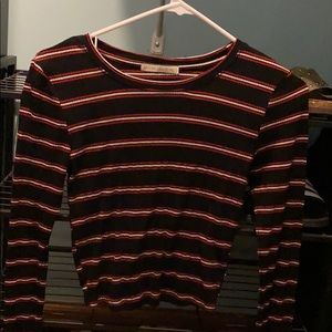 black white and red striped long sleeve